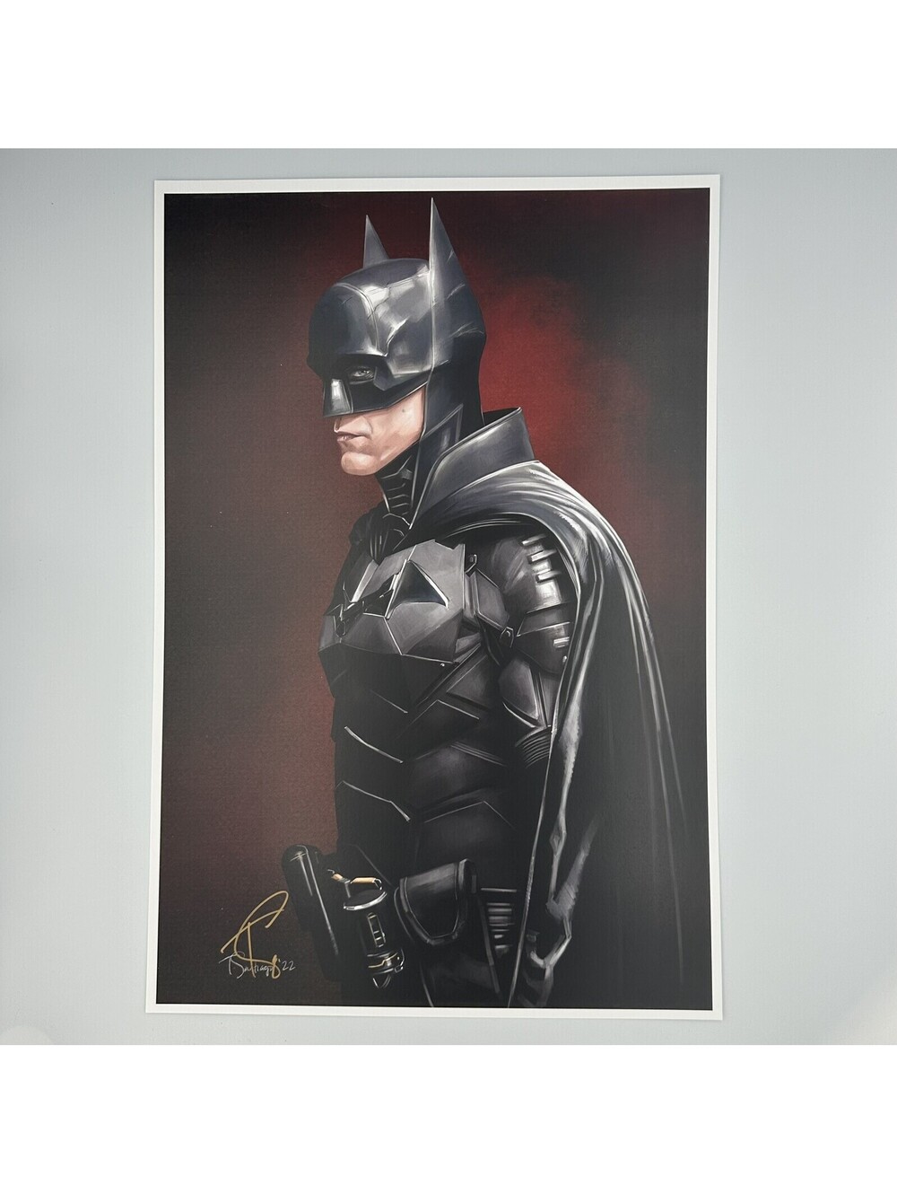 The Batman 13x19 Signed Lithograph by Tony Santiago Pristine COA DC Comics